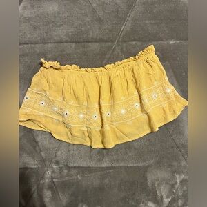 American Eagle Women Cropped Embellished Tube Top Embroidered